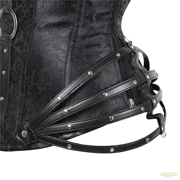 Steampunk Corset Gothic Corsets for Women Shapewear 11 Steel Bone Side Zipper Overbust Black Red Waist