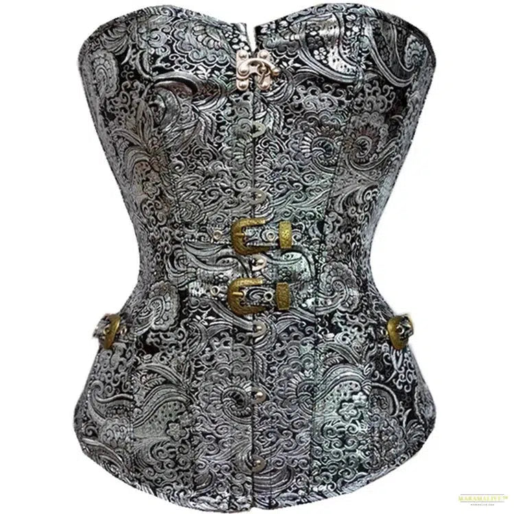 Steampunk Corset Gothic Corsets for Women Shapewear 11 Steel Bone Side Zipper Overbust Black Red Waist