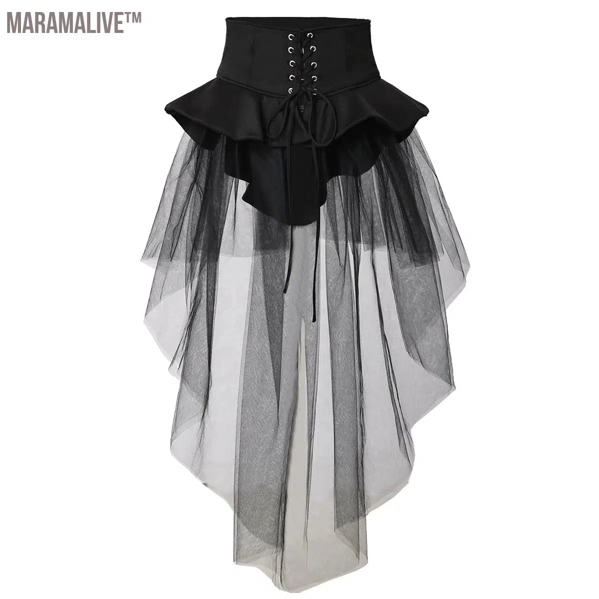 Steampunk Corset Overskirt Gothic Punk Skirt Women Halloween Party Carnival Cocktail Tulle Skirts