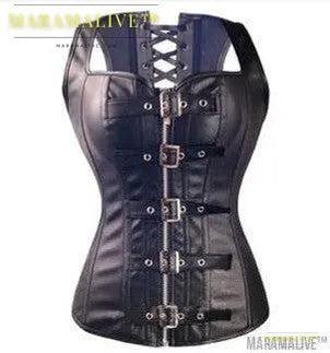 Steampunk Faux Leather Corset