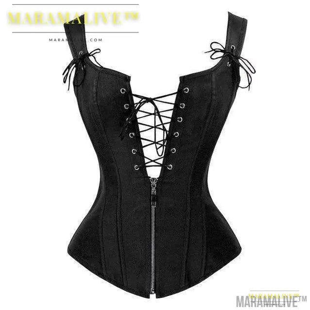 Steampunk Faux Leather Lace Up Corset | Earth-Friendly Vest