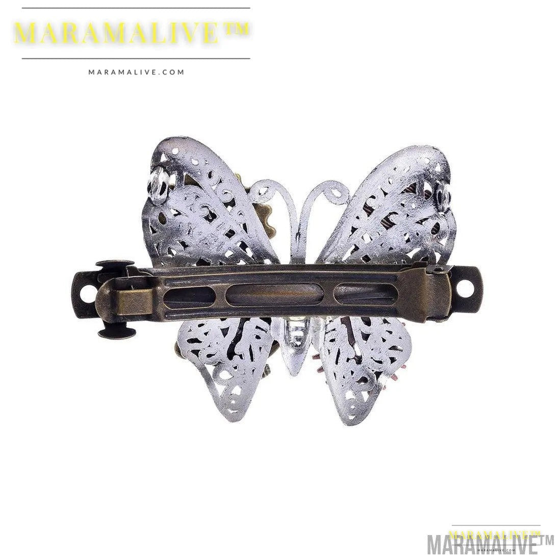 Steampunk Gear Alloy Butterfly Spring Clip Barrettes