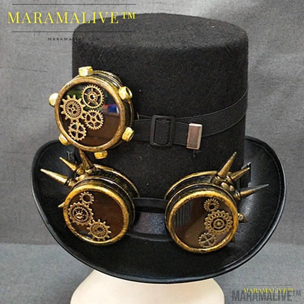 Steampunk Gentlemen's Hat with Vintage Lolita Goggles