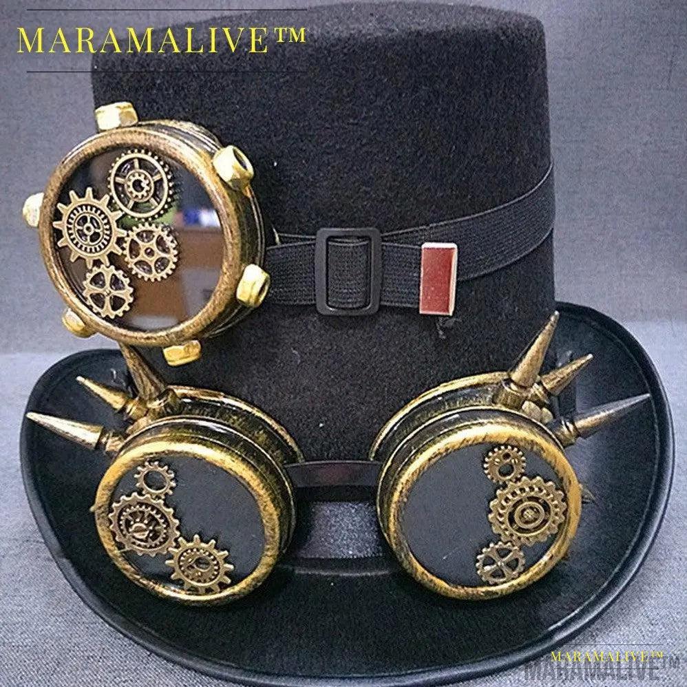 Steampunk Gentlemen's Hat with Vintage Lolita Goggles