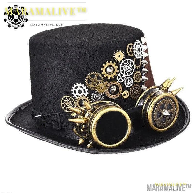 Steampunk Hat Gear Punk Rivet Hat Gothic Glasses Magic Hat