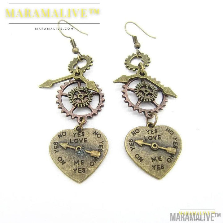 Steampunk Heart Earrings