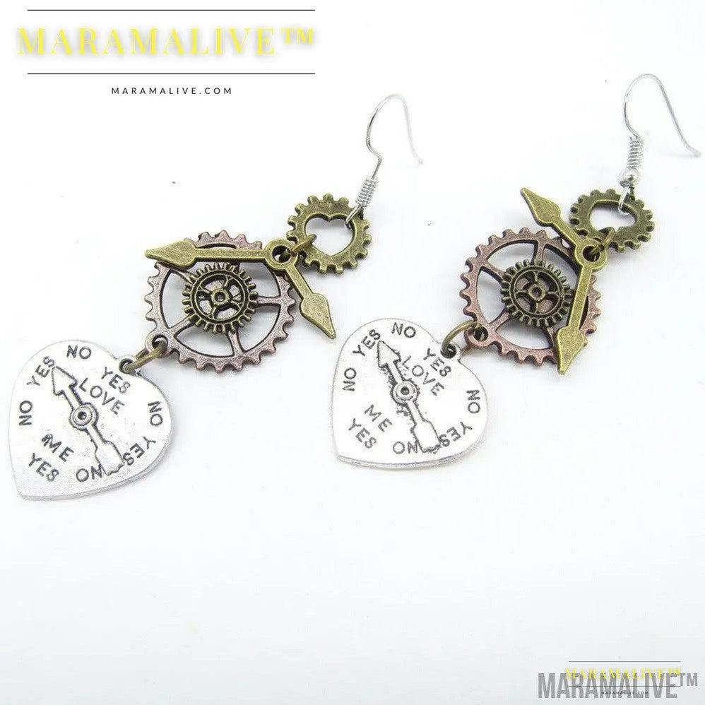 Steampunk Heart Earrings