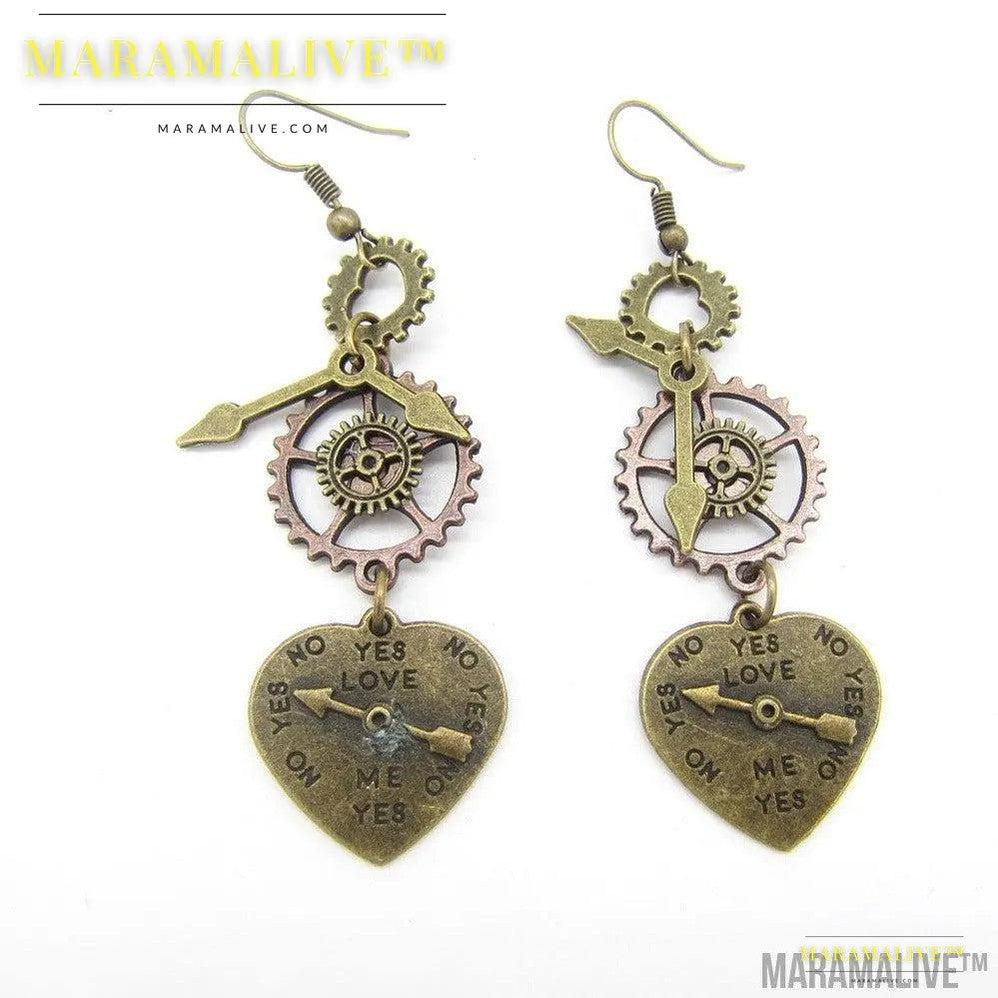 Steampunk Heart Earrings