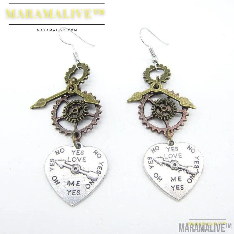 Steampunk Heart Earrings