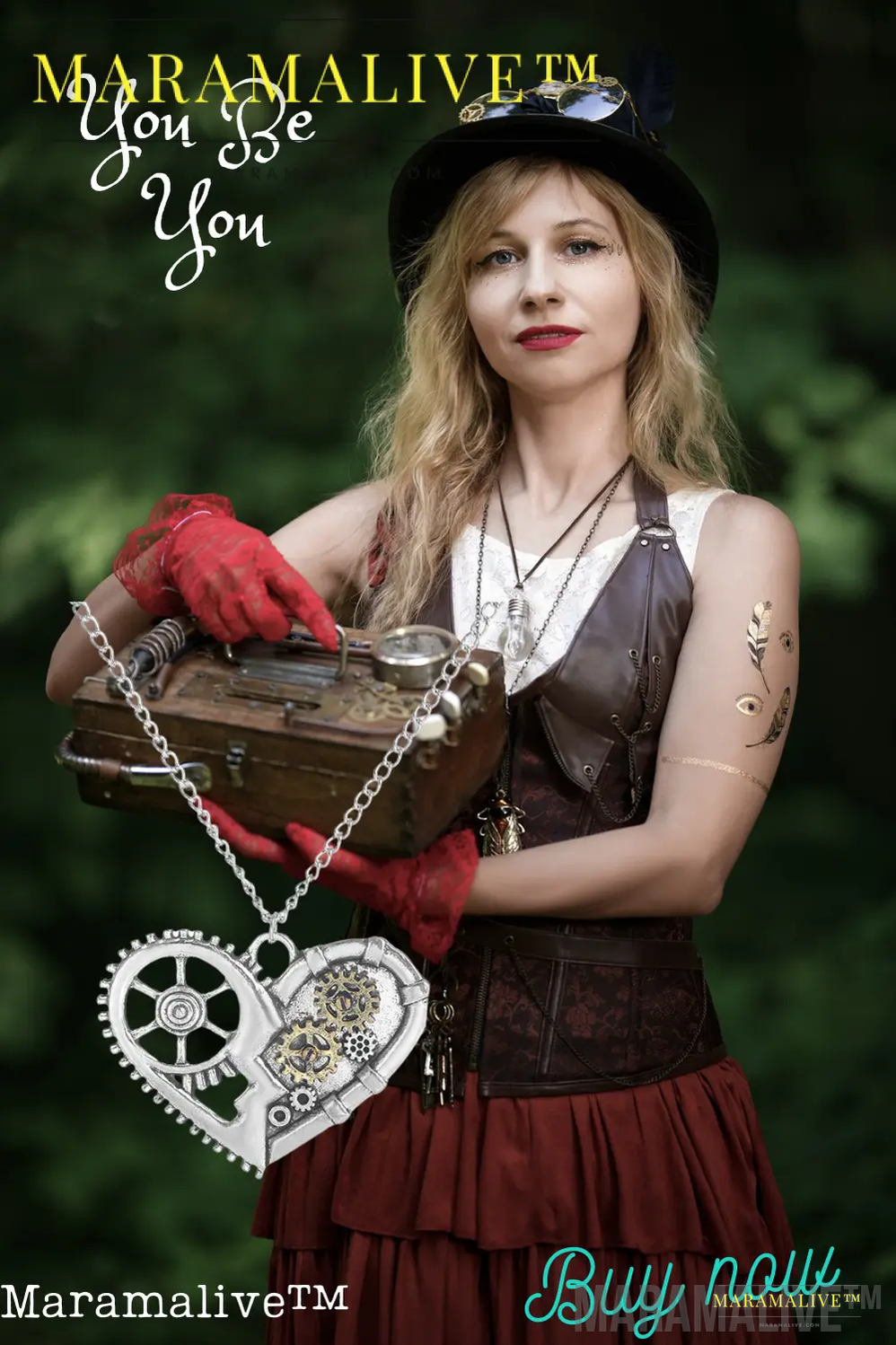 Steampunk Heart-shaped Mechanical Gear Necklace