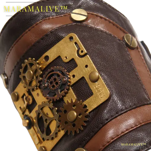 Steampunk Industrial Revolution Gear Leather Armband