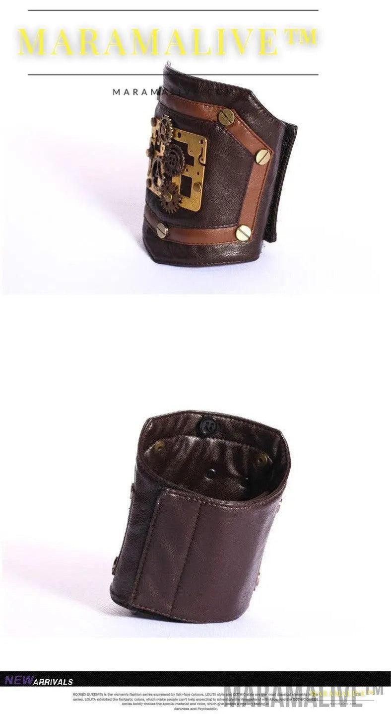 Steampunk Industrial Revolution Gear Leather Armband