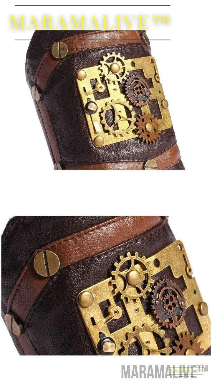 Steampunk Industrial Revolution Gear Leather Armband