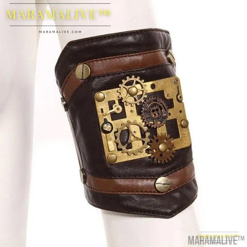 Steampunk Industrial Revolution Gear Leather Armband