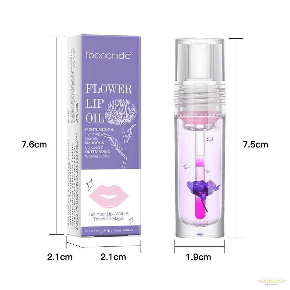 Steampunk-Inspired Flower Color Changing Lip Oil - Unique Moisturizing Jelly Lipgloss & Temperature Sensitive Liquid Lipstick