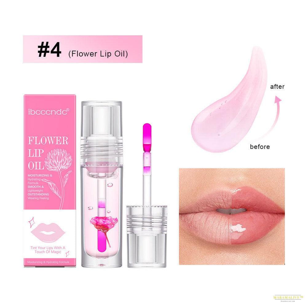 Steampunk-Inspired Flower Color Changing Lip Oil - Unique Moisturizing Jelly Lipgloss & Temperature Sensitive Liquid Lipstick