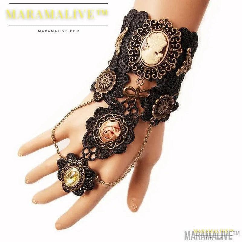 Steampunk Lace Finger Bracelet