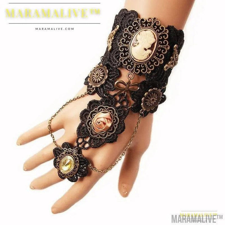 Steampunk Lace Finger Bracelet