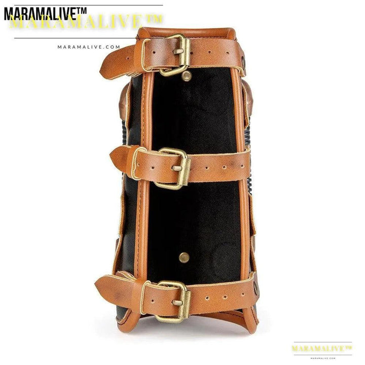 Steampunk Leather & Metal Gauntlet - Cosplay Armor for Forearm