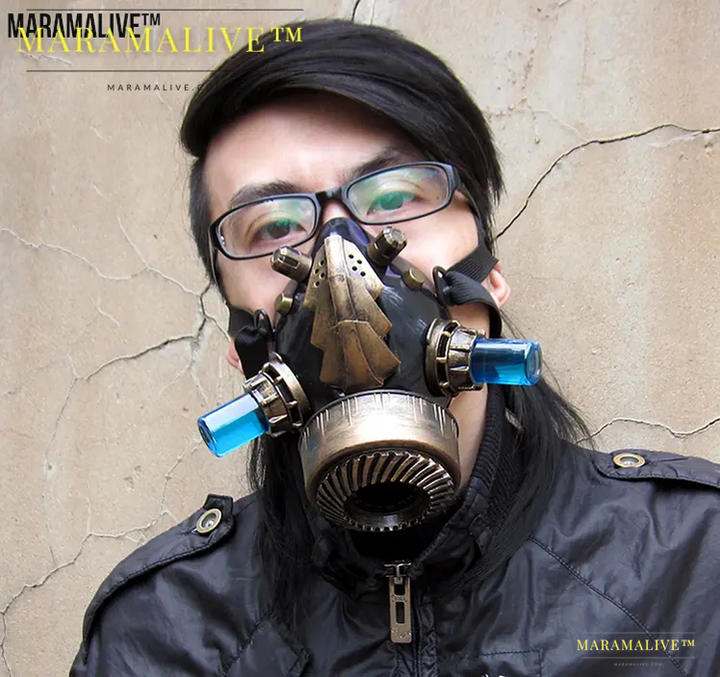 Steampunk Luminous Mask - Cosplay Gas Face Covering with lights