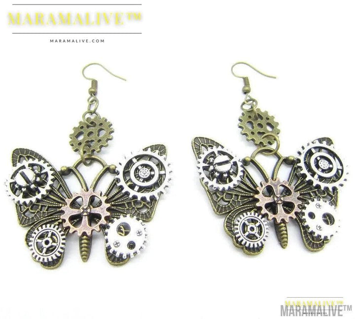 Steampunk Retro DIY Gear Earrings