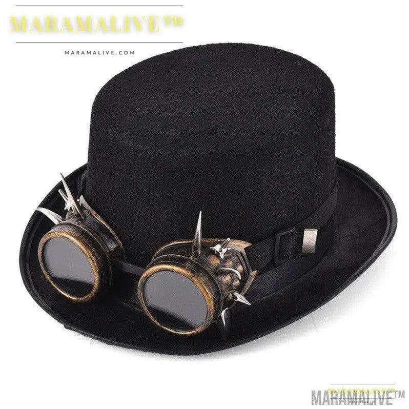 Steampunk Rivet Glasses Top Hat Goth Punk Magic Hat Retro Clothing Accessories