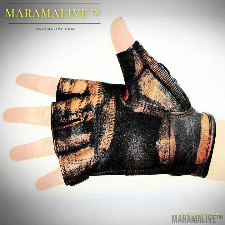 Steampunk Rock Locomotive Half Finger Gloves Outdoor