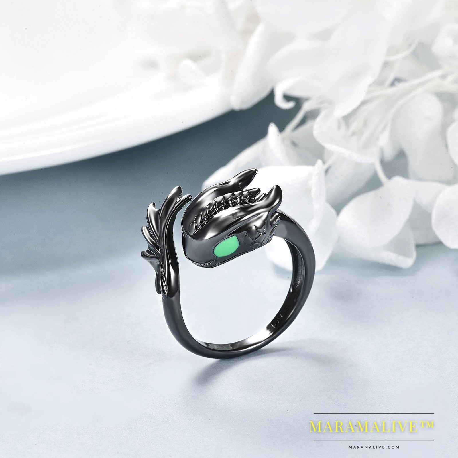 Sterling Silver Black Dragon Ring Jewelry Gifts for Men Women