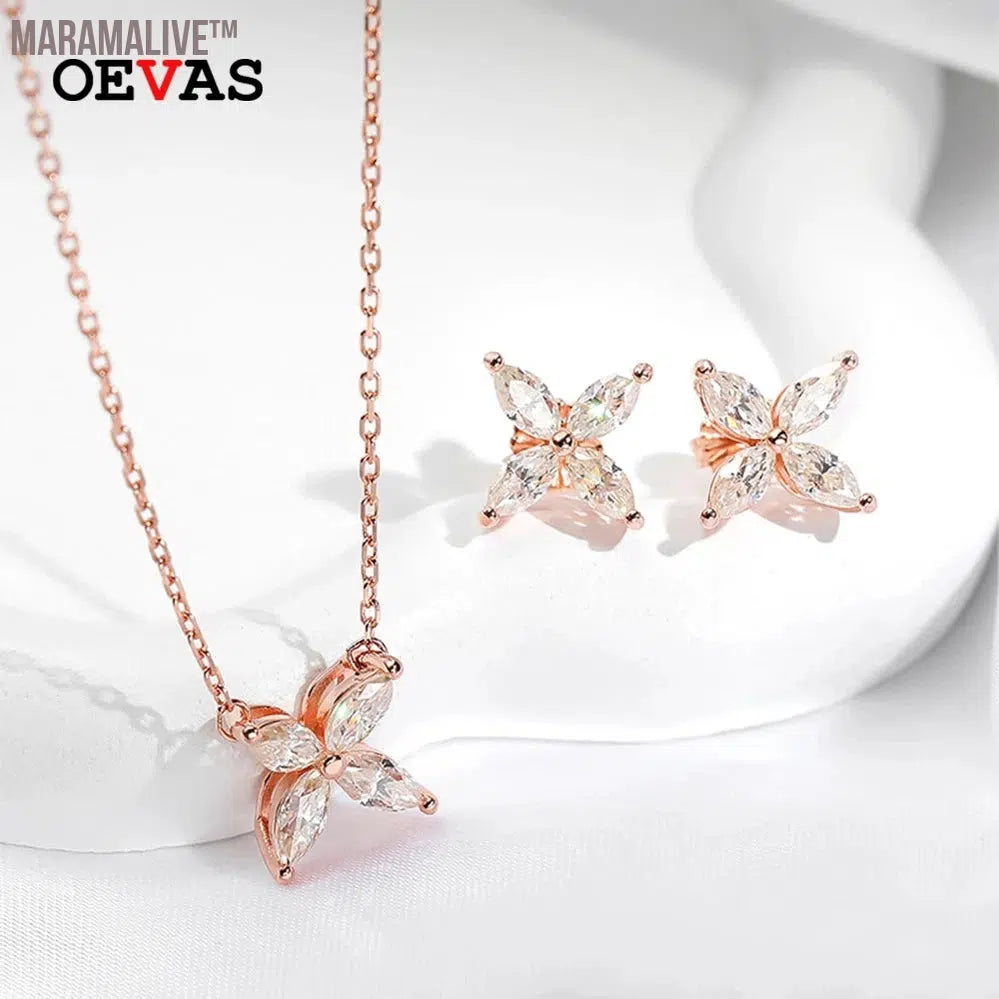 Sterling Silver Moissanite Butterfly Set for Women