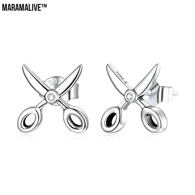 Sterling Silver Small Scissors Earrings s925 Earrings