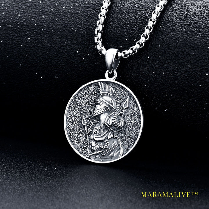 Sterling Silver Spartan Warrior Necklace Gift for Men and Women