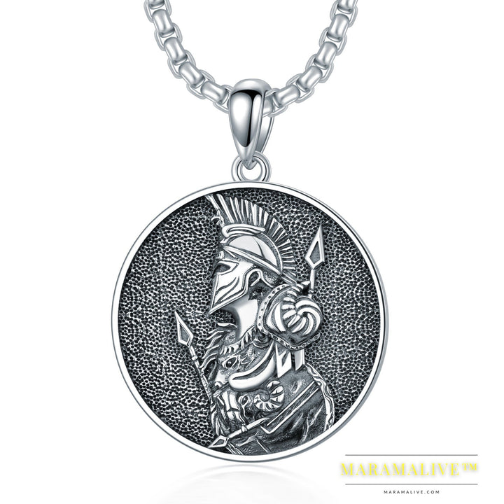 Sterling Silver Spartan Warrior Necklace Gift for Men and Women