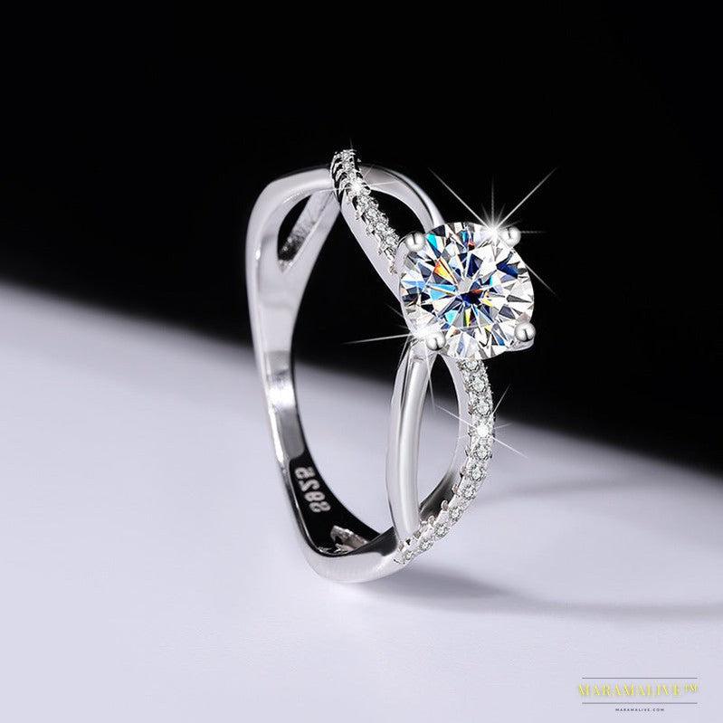 Sterling Silver Unisex Ring with Authentic Moissanite: Sustainable Luxury, Superior to Diamonds