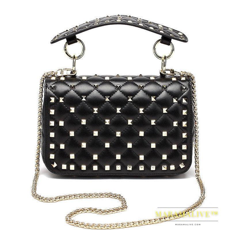 Studded Casual One Shoulder Small Square Bag