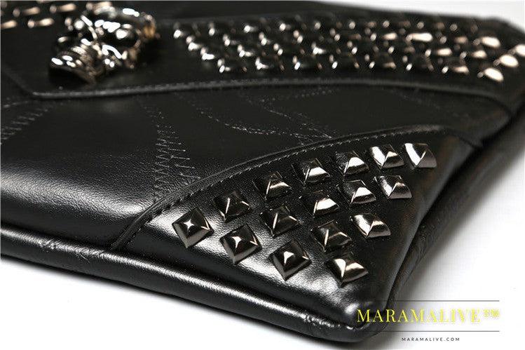 Studded ghost head soft leather hand