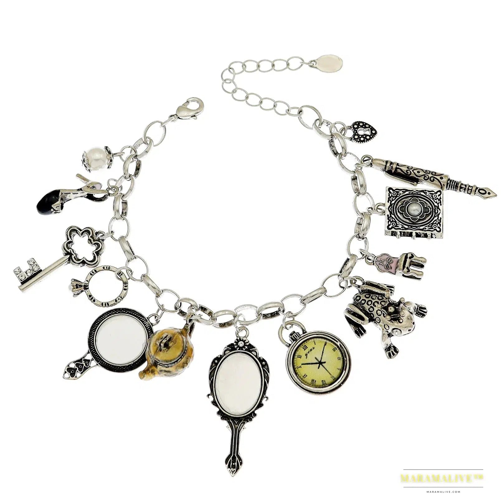 Stunning Vintage Silver Plated Catholic Religious Bracelet - Vibrant Medals Saints Cross Pendant Bangle