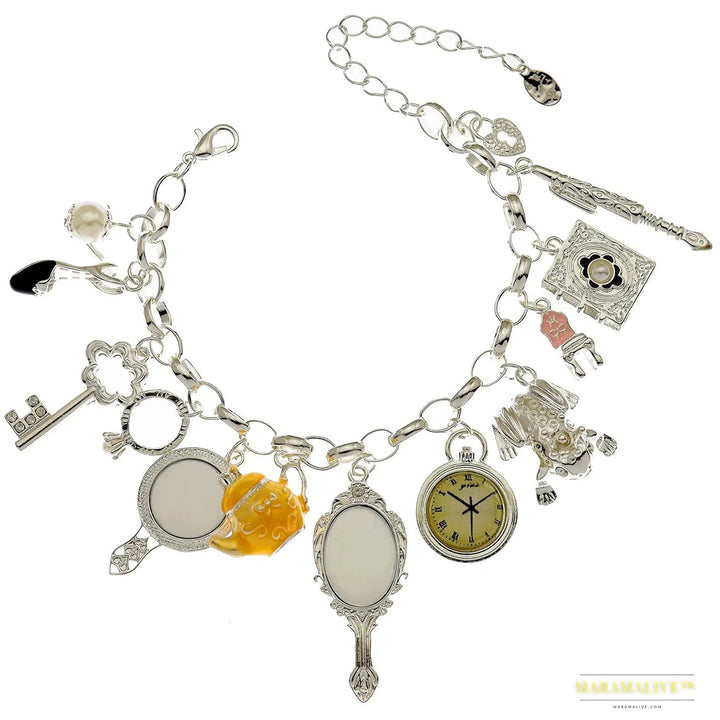 Stunning Vintage Silver Plated Catholic Religious Bracelet - Vibrant Medals Saints Cross Pendant Bangle