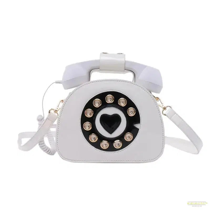 Stylish Telephone Shaped Crossbody Bag - PU Leather Satchel Tote Purse