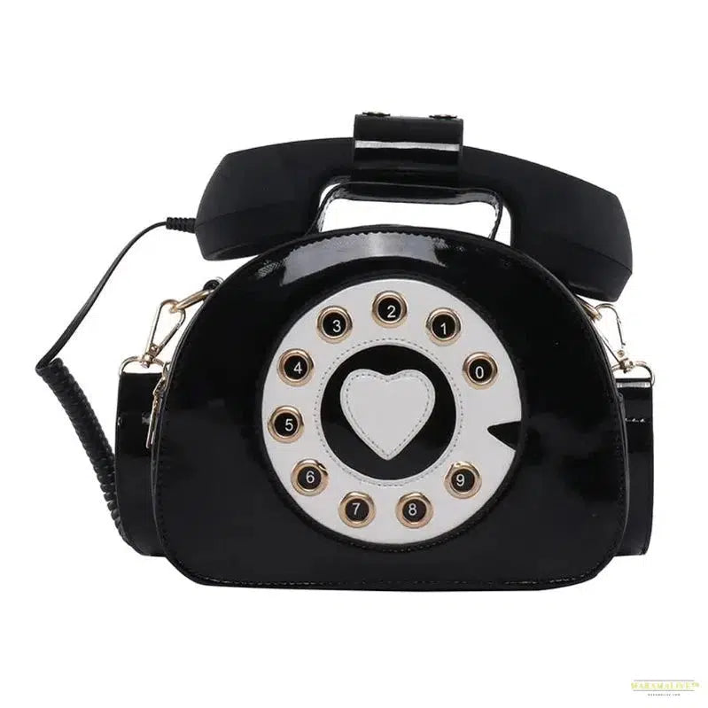 Stylish Telephone Shaped Crossbody Bag - PU Leather Satchel Tote Purse