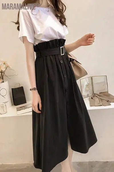 Summer New plus Size Women's Clothing Fashionable Set That Makes You Look Younger Plump Girls Belly-Covering Dress Flab Hiding