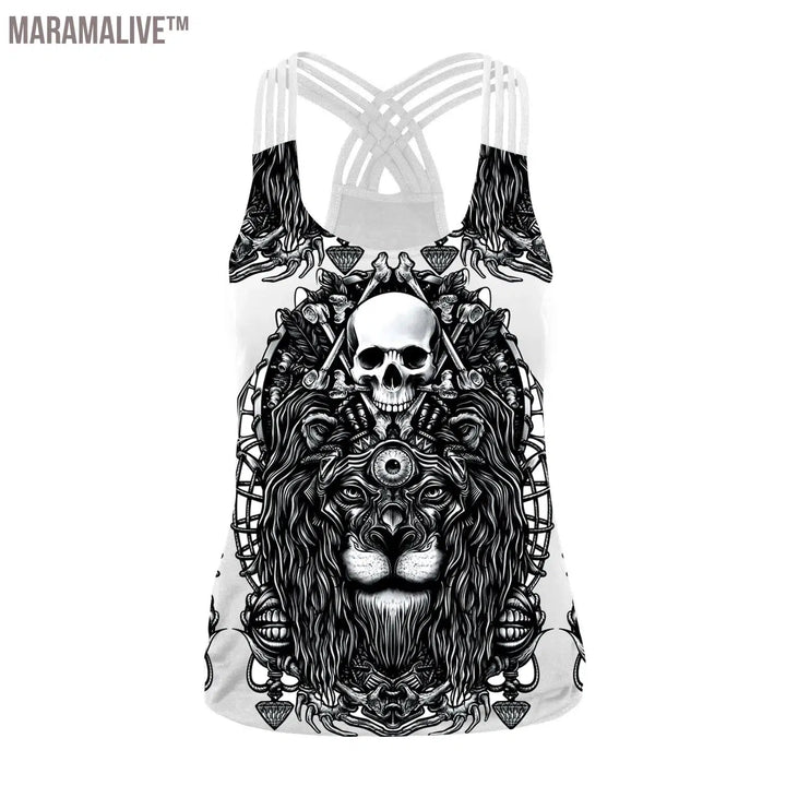 Summer Skull Girl Digital Printed Women's Tank Tops Fantastic Gothic Style Sling Top Sexy Backless Vest