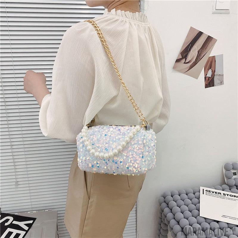 Summer Women's Fashionable Sequined Chain Shoulder Bag