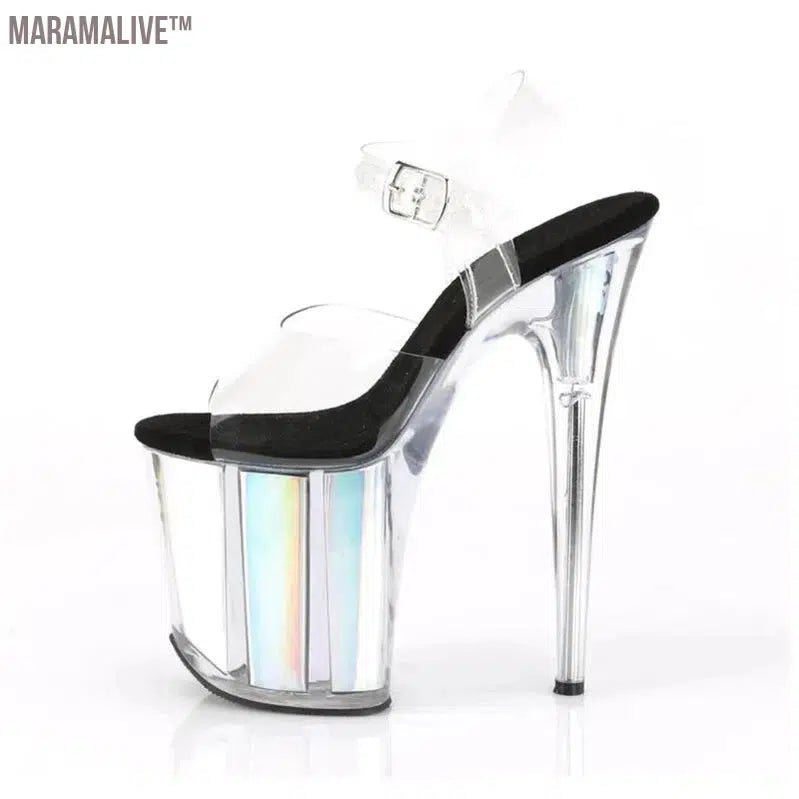 Superior quality Super high heel ladies shoes 20CM Crystal Thin Heels Sandals shoes Waterproof 10CM 34-45 46