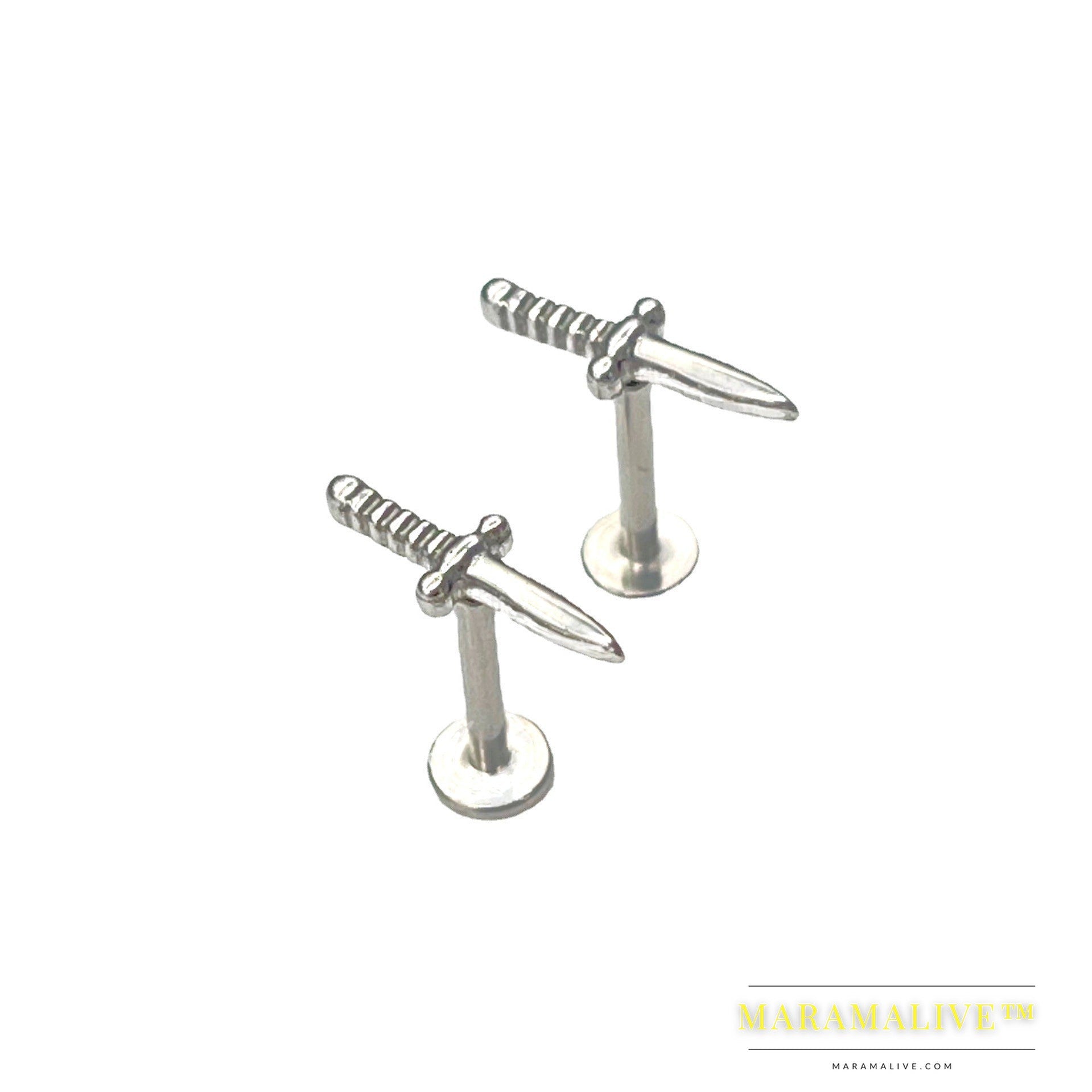 Sword Ear Studs Weapon Labret Titanium Alloy Human Body Piercing Accessories