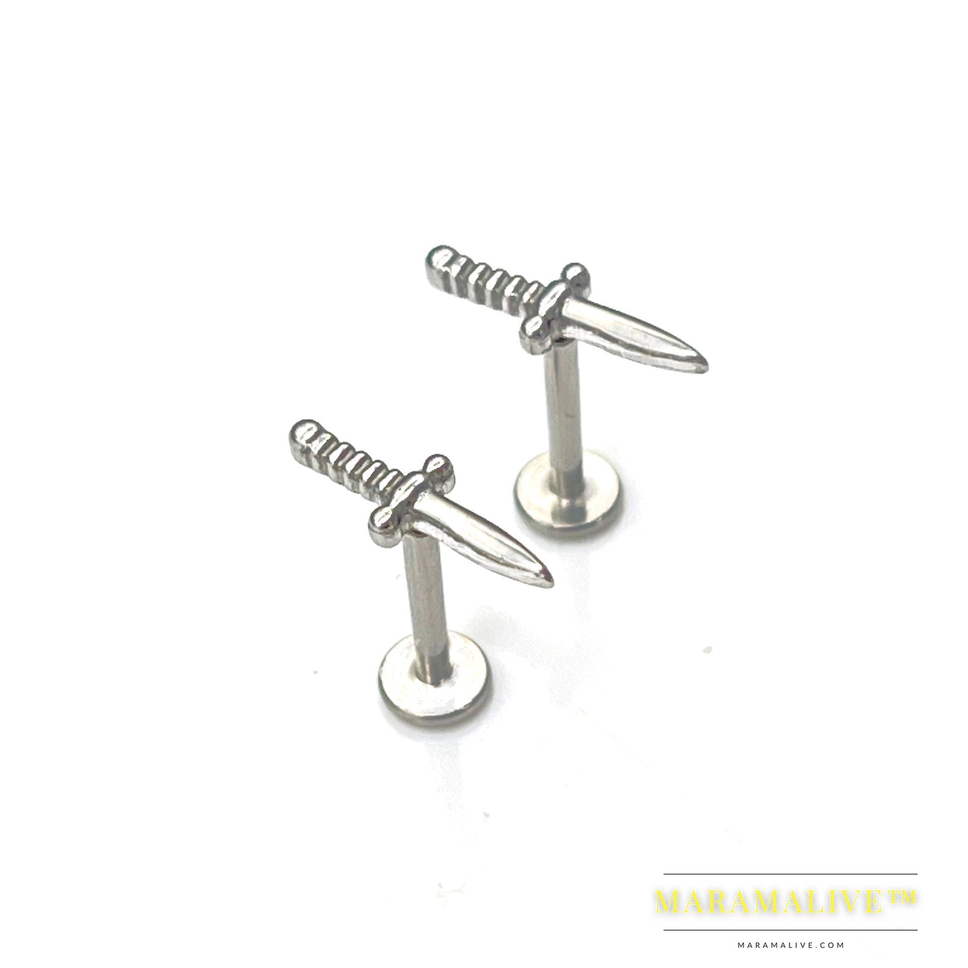 Sword Ear Studs Weapon Labret Titanium Alloy Human Body Piercing Accessories