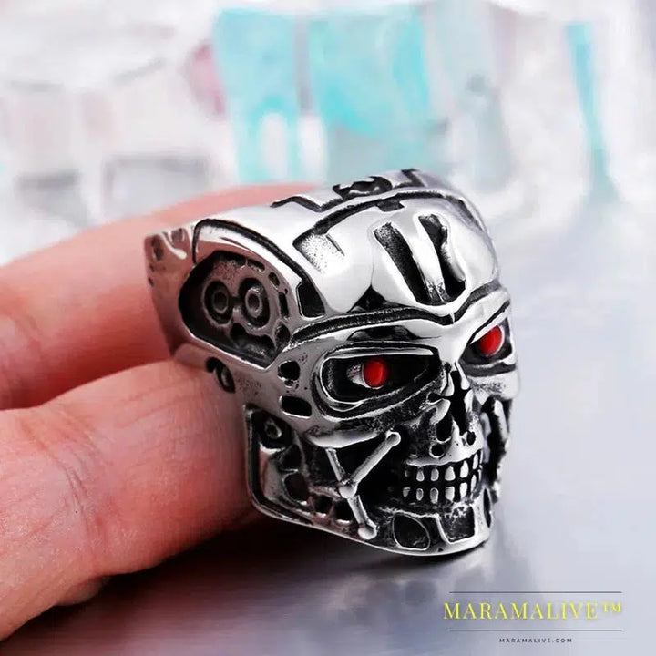 T800 Terminator Ring 316L Stainless Titanium Steel Jewelry