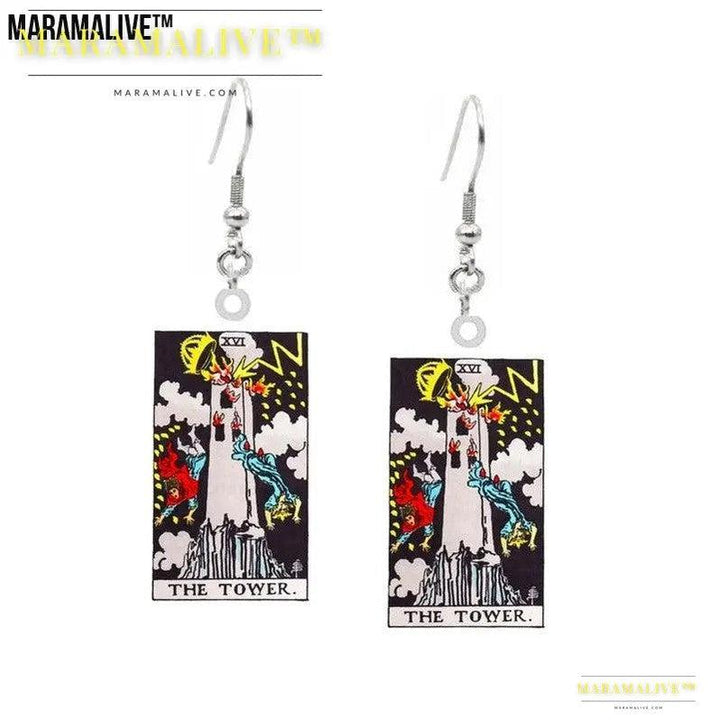 Tarot Card Earring Design - Acrylic Double Sided Tarot Earrings