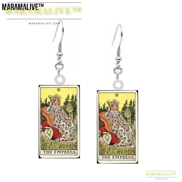 Tarot Card Earring Design - Acrylic Double Sided Tarot Earrings