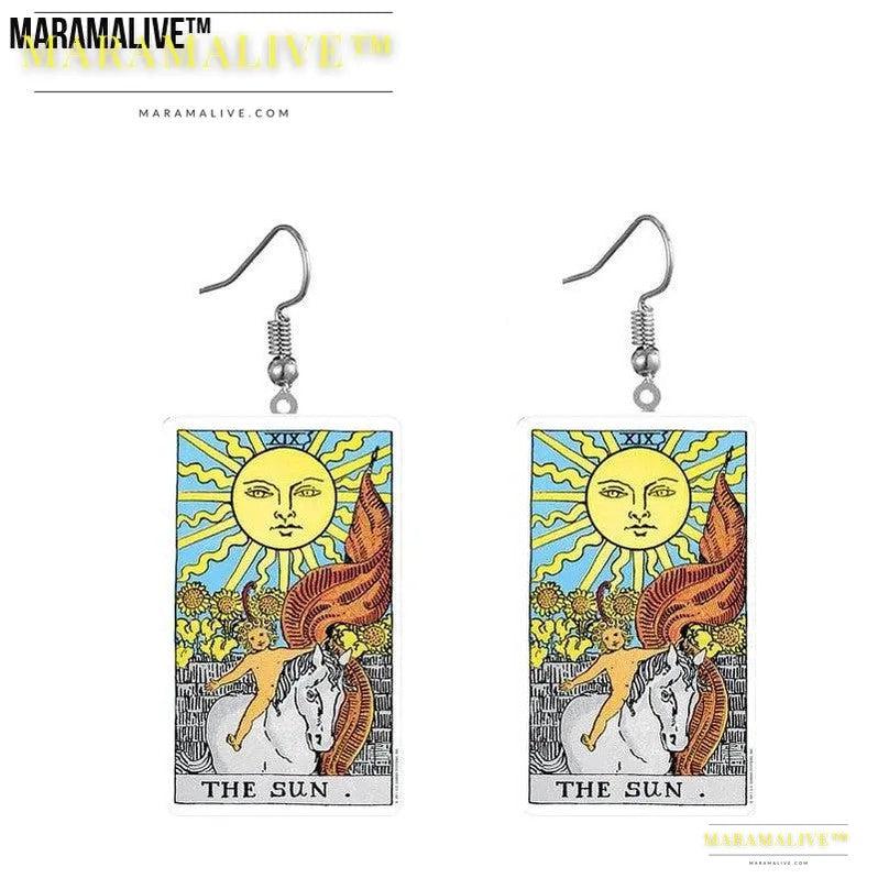 Tarot Card Earring Design - Acrylic Double Sided Tarot Earrings