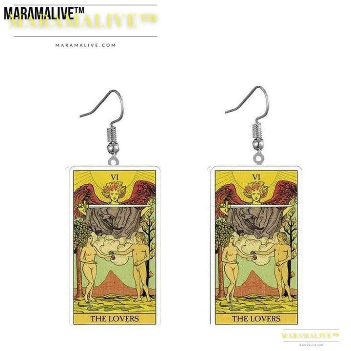 Tarot Card Earring Design - Acrylic Double Sided Tarot Earrings